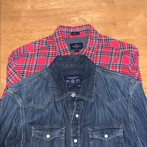 Men’s American Eagle button up bundle.